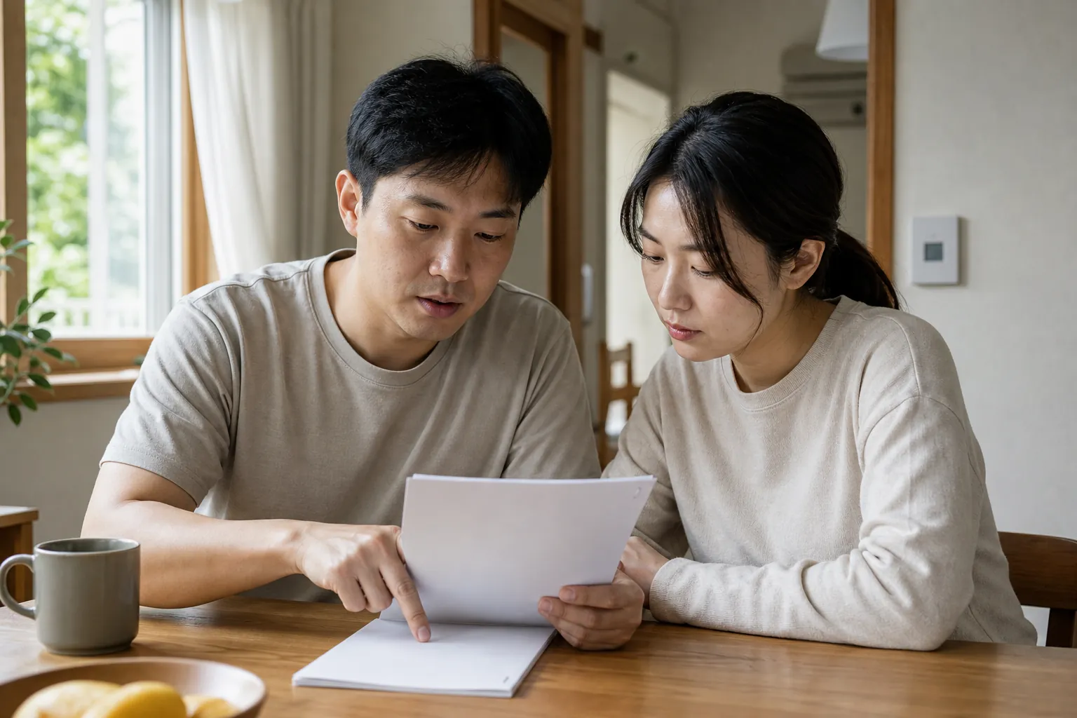 공고문을 확인하고 메모하는 모습 (연출 예시)